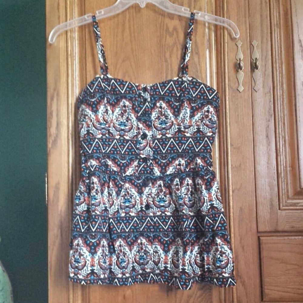 XXI bohemian summer top spaghetti straps tunic